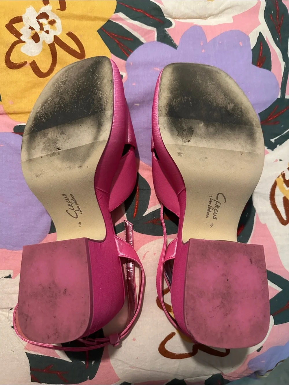 Circus by Sam Edelman Pink Satin Platform Ankle-Strap Sandals